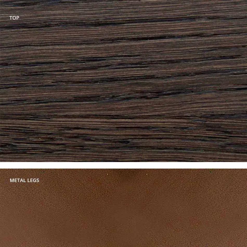 Keukentafel in massief hout en metaal gemaakt in Italië, Flora Viadurini