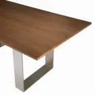 Keukentafel in massief hout en ijzeren poten Made in Italy - Pegasus Viadurini
