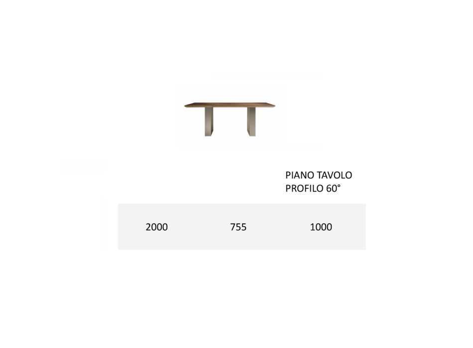 Keukentafel in massief hout en ijzeren poten Made in Italy - Pegasus Viadurini