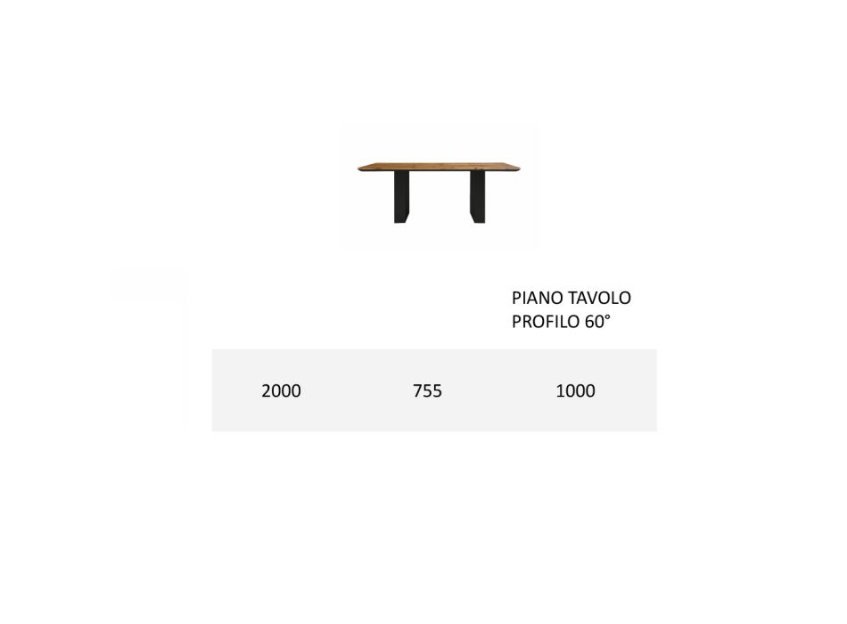Keukentafel in massief hout en ijzeren poten Made in Italy - Pegasus Viadurini