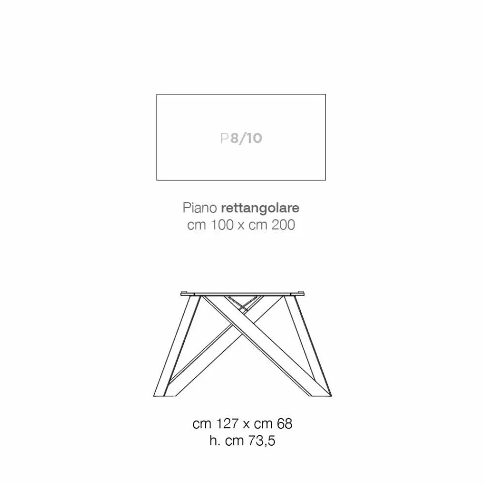 Keukentafel in MDF en metaal gemaakt in Wilmer, Italië Viadurini