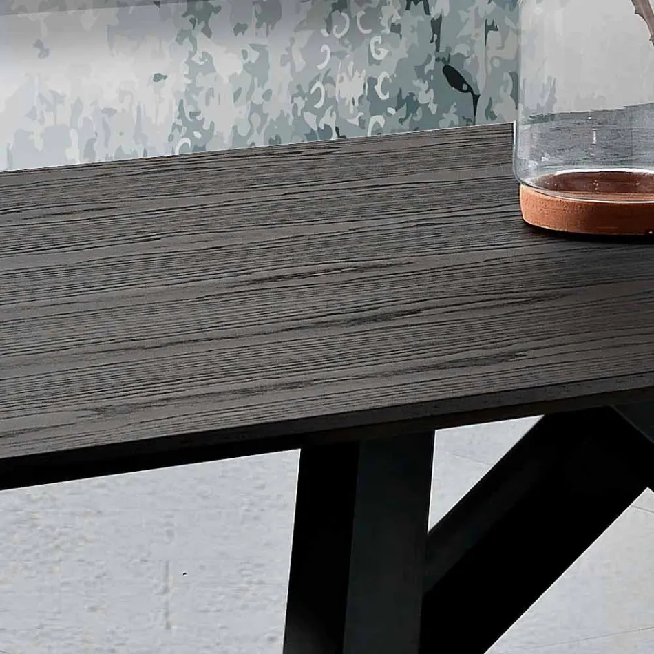 Keukentafel in MDF en metaal gemaakt in Wilmer, Italië Viadurini