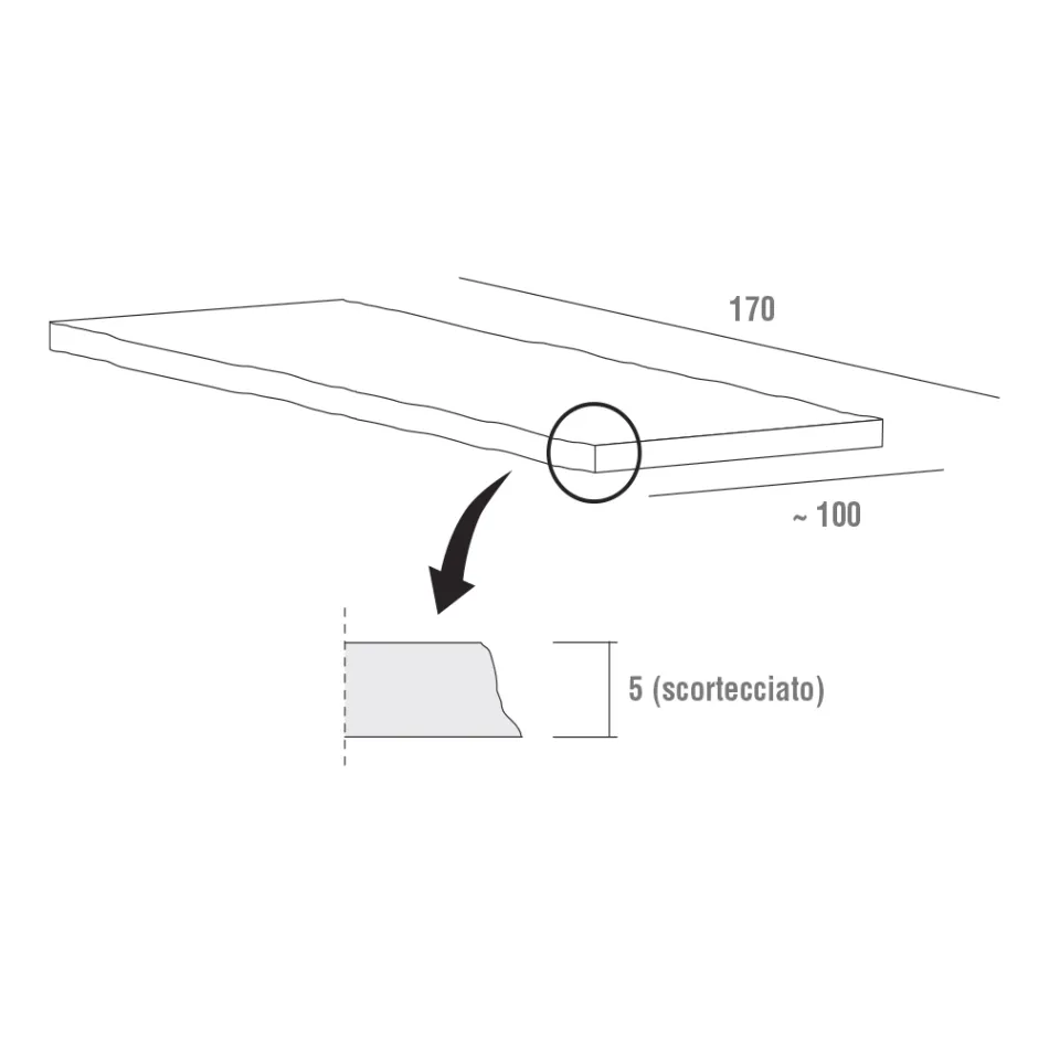 Keukentafel van hoogwaardig ontschorst hout, gemaakt in Italië - Pinokkio Viadurini