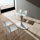 Luxe keukentafel van gehard glas en marmer Made in Italy - Brontolo Viadurini