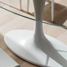 Luxe keukentafel van gehard glas en marmer Made in Italy - Brontolo Viadurini