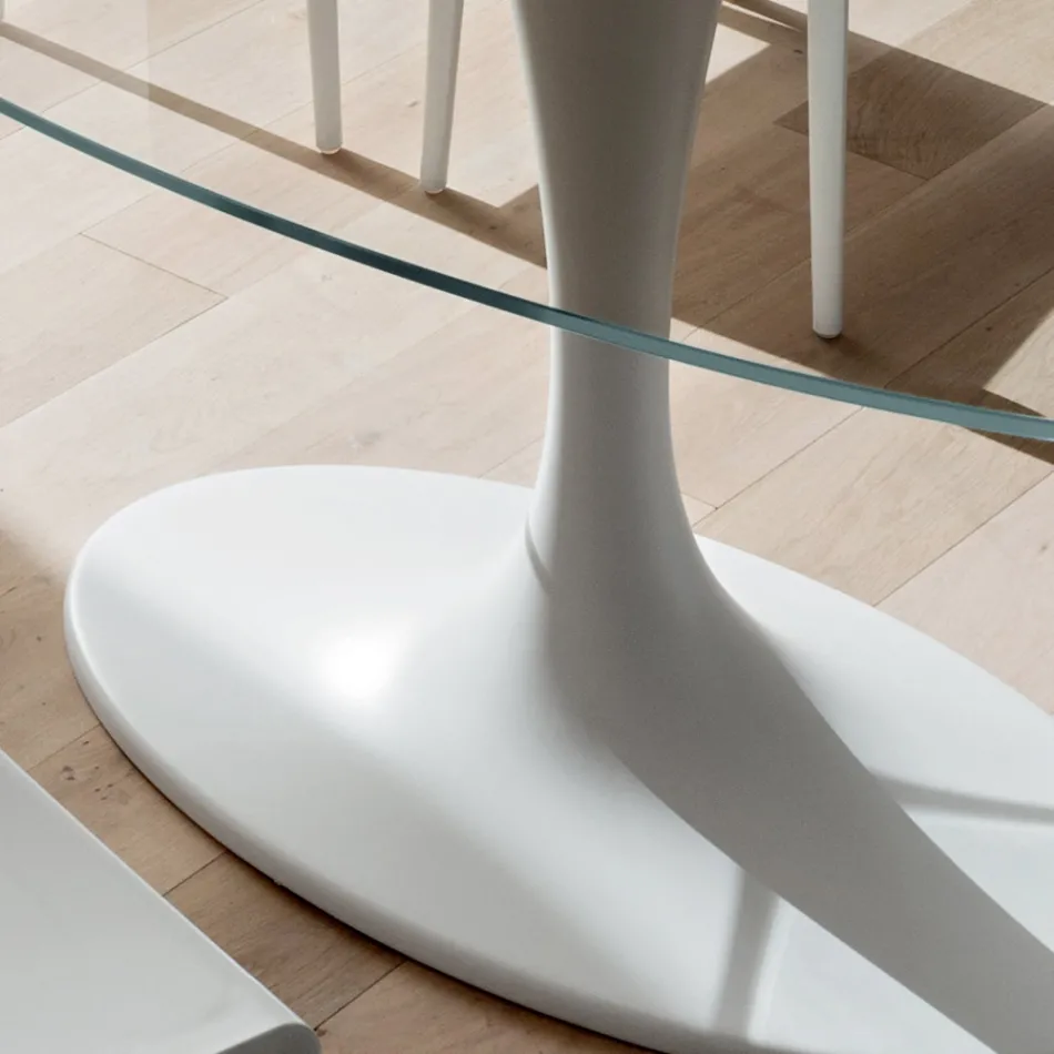 Luxe keukentafel van gehard glas en marmer Made in Italy - Brontolo Viadurini