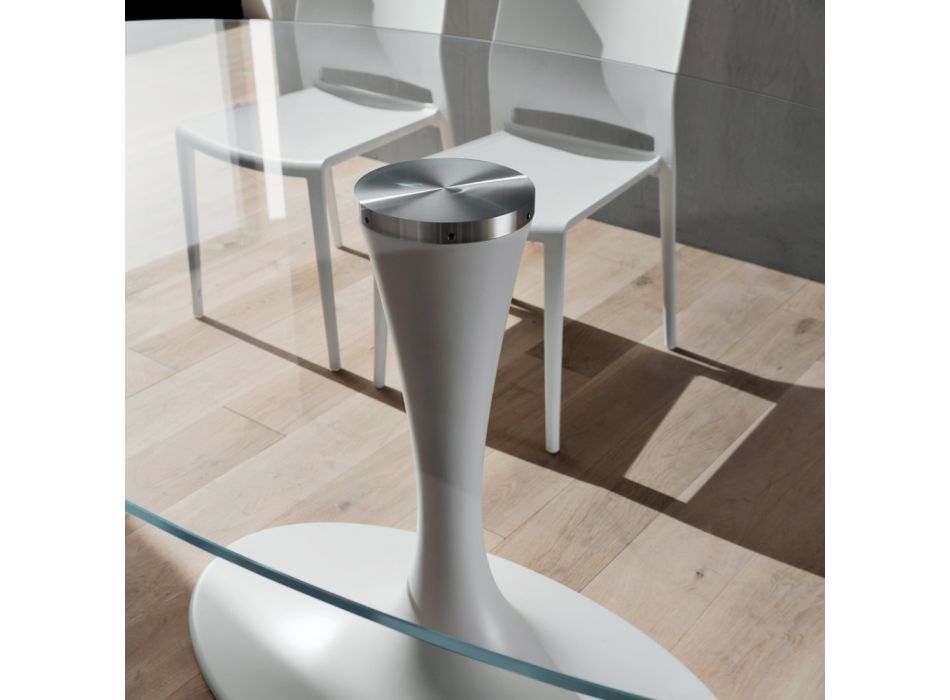 Luxe keukentafel van gehard glas en marmer Made in Italy - Brontolo Viadurini