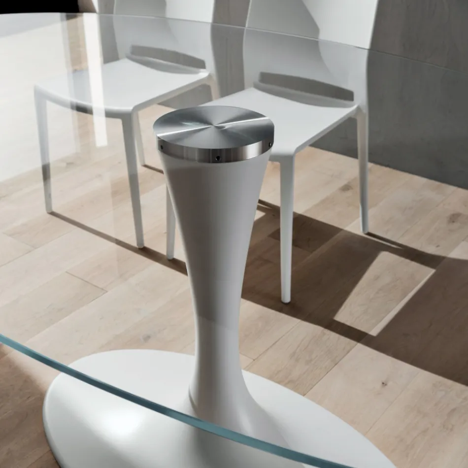 Luxe keukentafel van gehard glas en marmer Made in Italy - Brontolo Viadurini