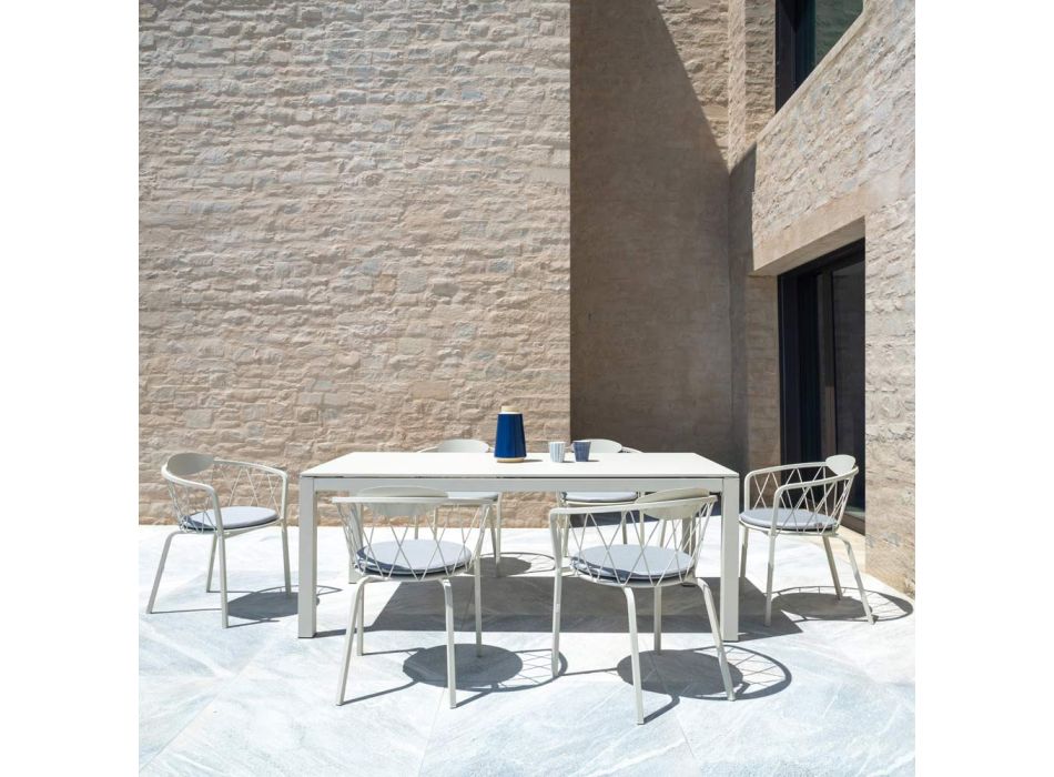 Buitentafel uitschuifbaar tot 250 cm in metaal Made in Italy - Beverly Viadurini