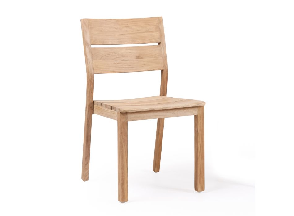 Uitschuifbare buitentafel met teakhouten stoelen en fauteuils - Marie Viadurini