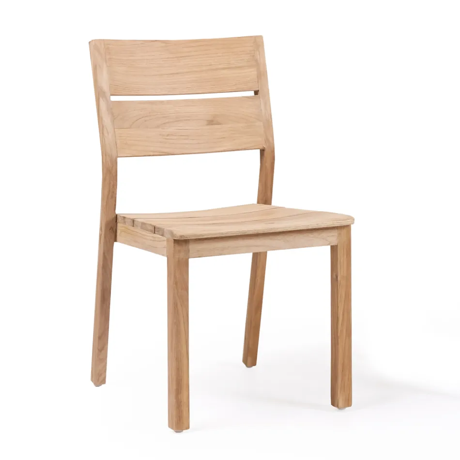 Uitschuifbare buitentafel met teakhouten stoelen en fauteuils - Marie Viadurini