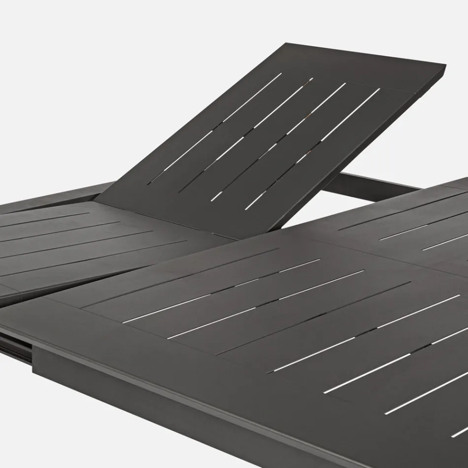 Uitschuifbare buitentafel tot 160 cm in aluminium, Homemotion - Andries Viadurini