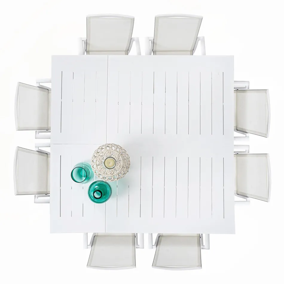 Uitschuifbare buitentafel tot 160 cm in aluminium, Homemotion - Andries Viadurini