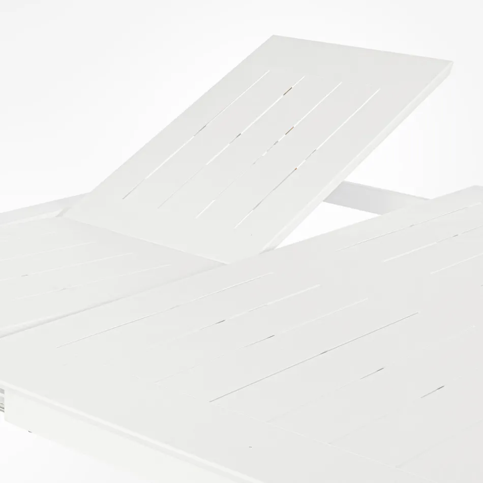 Uitschuifbare buitentafel tot 160 cm in aluminium, Homemotion - Andries Viadurini