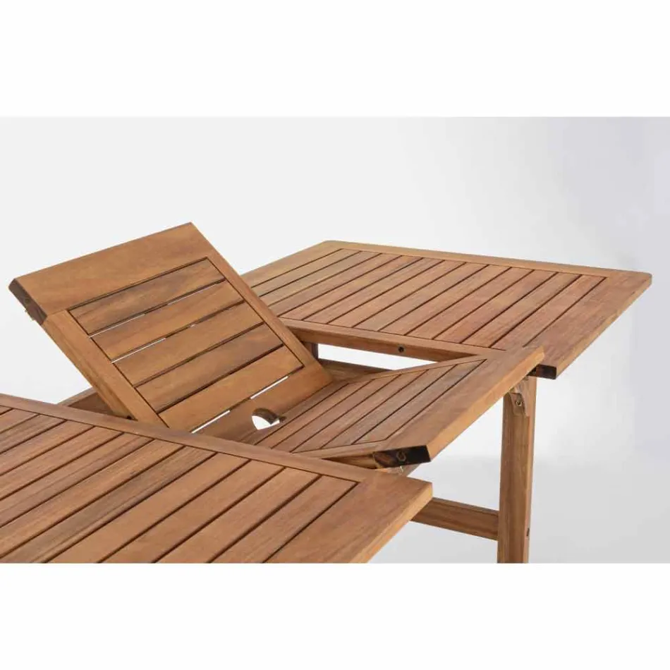 Uitschuifbare buitentafel tot 160 cm in acaciahout - Cloud Viadurini