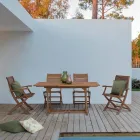 Uitschuifbare buitentafel tot 160 cm in acaciahout - Cloud Viadurini