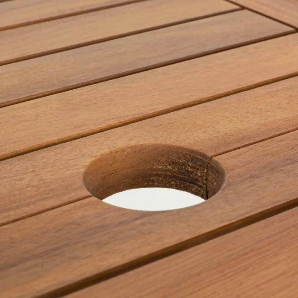 Uitschuifbare buitentafel tot 160 cm in acaciahout - Cloud Viadurini