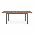 Uitschuifbare buitentafel tot 200 cm met blad in teak - Bobel Finish Viadurini