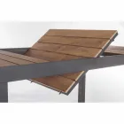 Uitschuifbare buitentafel tot 200 cm met blad in teak - Bobel Finish Viadurini