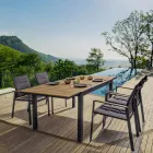 Uitschuifbare buitentafel tot 200 cm met blad in teak - Bobel Finish Viadurini