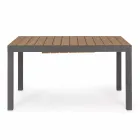 Uitschuifbare buitentafel tot 200 cm met blad in teak - Bobel Finish Viadurini