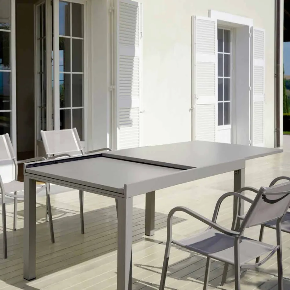 Uitschuifbare buitentafel tot 280 cm in metaal gemaakt in Italië - Dego Viadurini