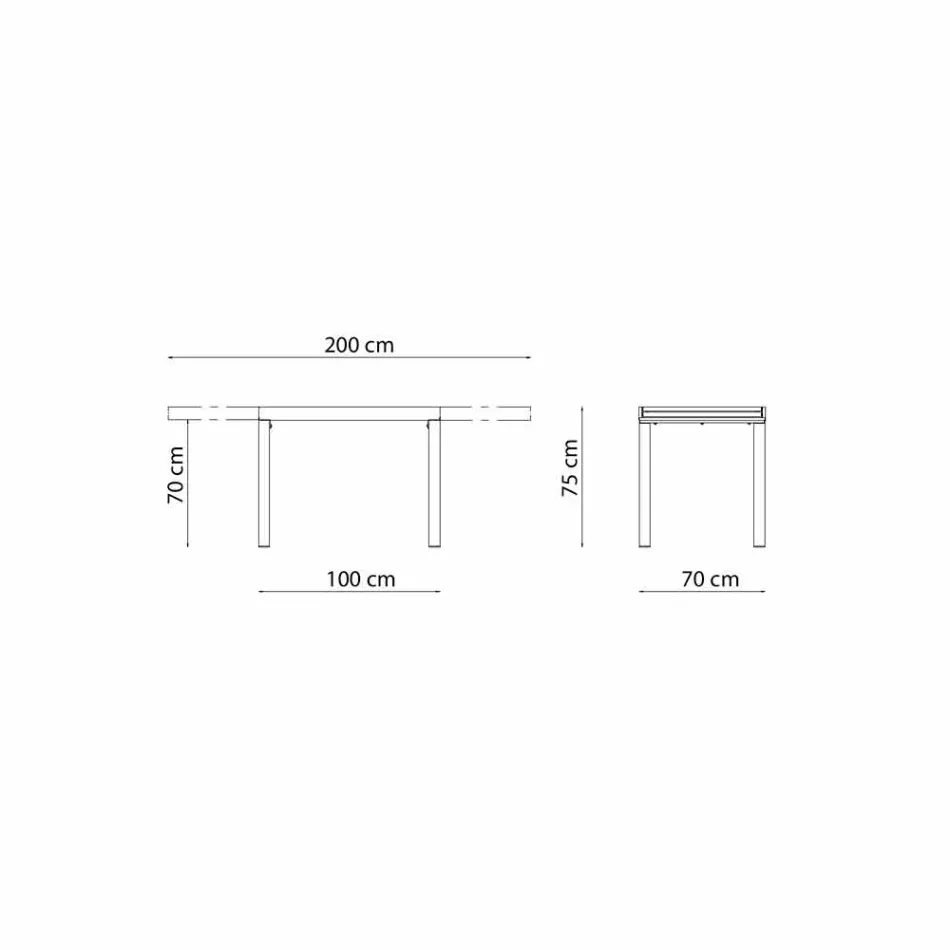 Uitschuifbare buitentafel tot 280 cm in metaal gemaakt in Italië - Dego Viadurini