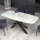 Buitentafel met aluminium onderstel en 12 mm gelamineerd HPL-blad - Zefiro Viadurini