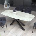 Buitentafel met aluminium onderstel en 12 mm gelamineerd HPL-blad - Zefiro