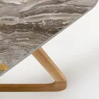 Buitentafel met houten onderstel en Orobico Luxe keramiek blad - Infinity Viadurini