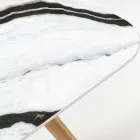 Buitentafel met Houten Onderstel en Keramisch Blad Panda Wit - Infinity Viadurini