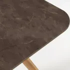 Buitentafel met houten onderstel en Pulpis bruin keramiek blad - Infinity Viadurini