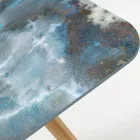 Buitentafel met houten onderstel en keramisch blad Thunderstorm - Infinity Viadurini