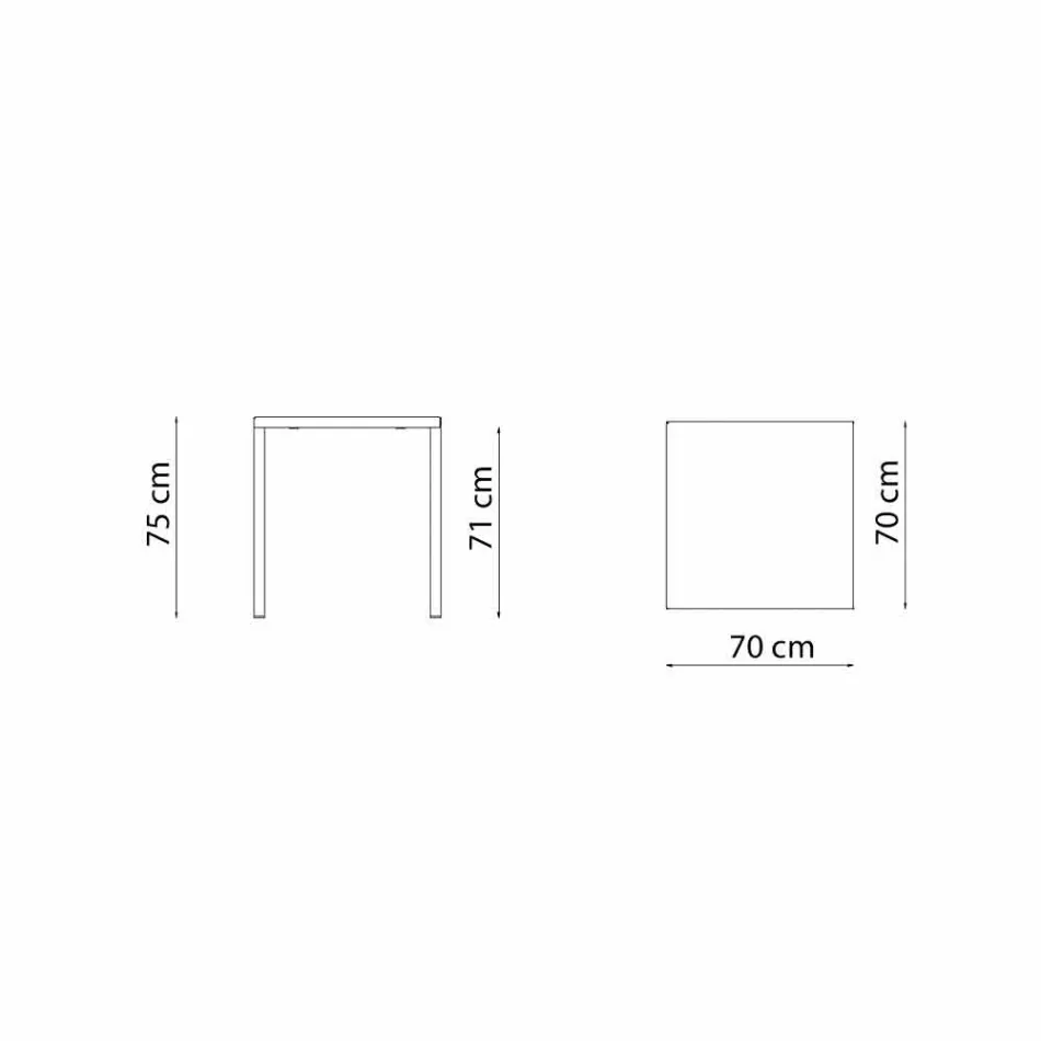 Moderne stapelbare vierkante metalen buitentafel gemaakt in Italië - Aila Viadurini