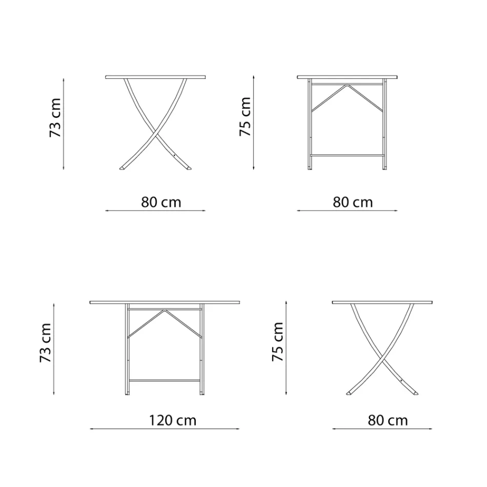 Buitentafel van gegalvaniseerd staal Made in Italy - Blair Viadurini