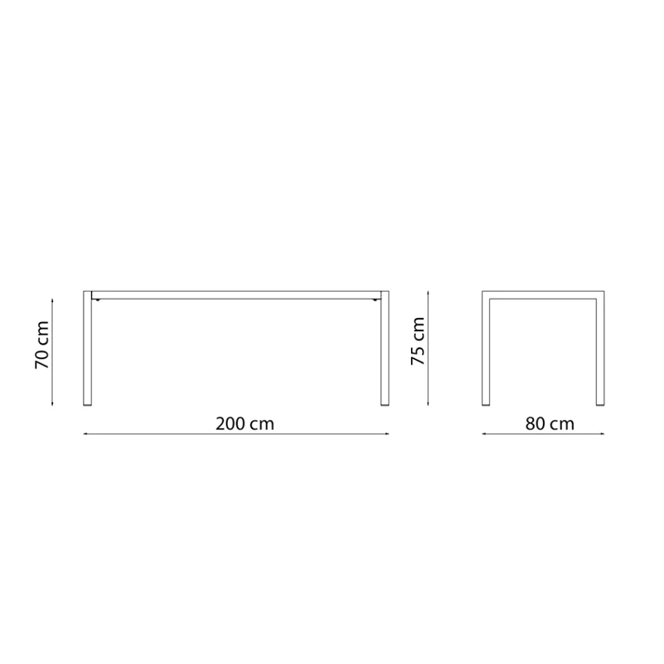 Rechthoekige buitentafel van gegalvaniseerd staal Made in Italy - Azul Viadurini