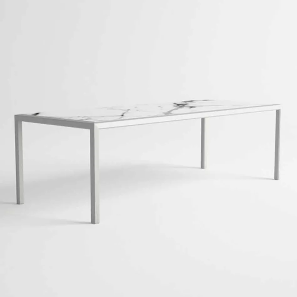 Buitentafel in aluminium van modern design voor tuin - Mississippi2 Viadurini