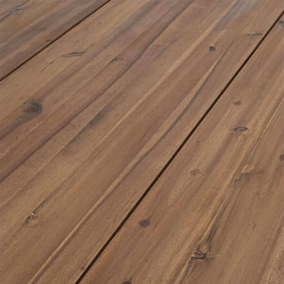 Buitentafel in acaciahout met poten in geverfd staal - Sheldon Viadurini