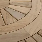 Outdoor teakhouten tafel met draaibaar centraal blad, Homemotion - Dimitris Viadurini
