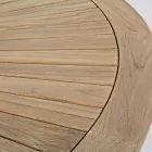 Outdoor teakhouten tafel met draaibaar centraal blad, Homemotion - Dimitris Viadurini