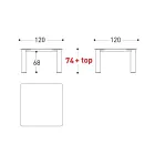 Buitentafel Hpl Top of Keramiek Gemaakt in Italië - Plinto door Varaschin Viadurini