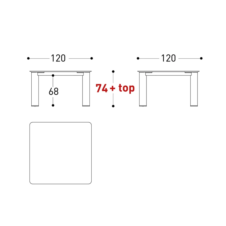 Buitentafel Hpl Top of Keramiek Gemaakt in Italië - Plinto door Varaschin Viadurini