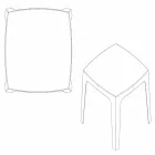 Massieve vierkante tuintafel van Vondom in polypropyleen, design Viadurini