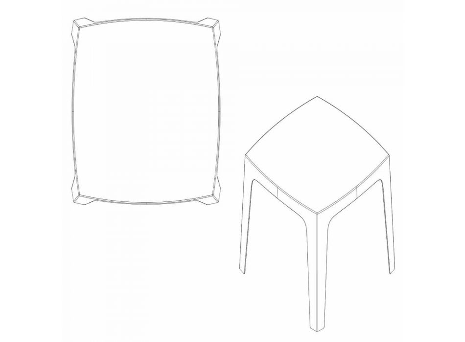 Massieve vierkante tuintafel van Vondom in polypropyleen, design Viadurini