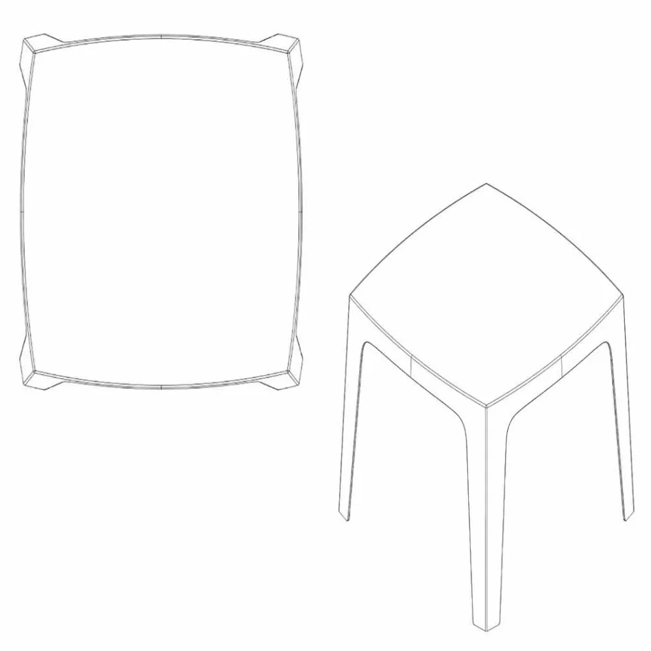 Massieve vierkante tuintafel van Vondom in polypropyleen, design Viadurini