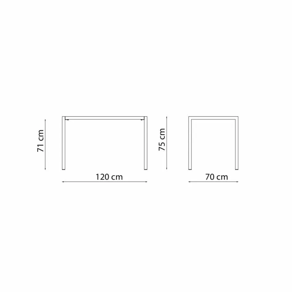 Zelfnivellerende rechthoekige metalen buitentafel gemaakt in Italië - Binda Viadurini