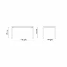 Zelfnivellerende rechthoekige metalen buitentafel gemaakt in Italië - Binda Viadurini