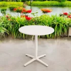 Ronde Buitentafel Diameter 75 cm in Beige Aluminium - Brisea Viadurini