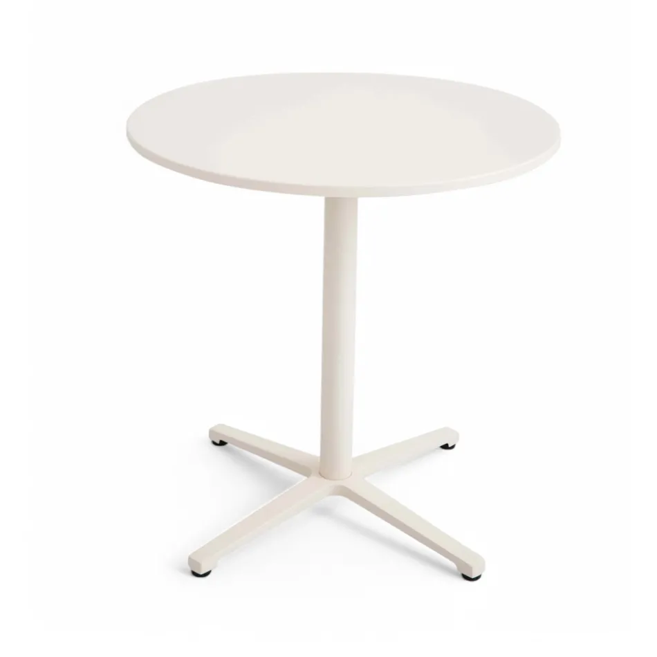 Ronde Buitentafel Diameter 75 cm in Beige Aluminium - Brisea Viadurini