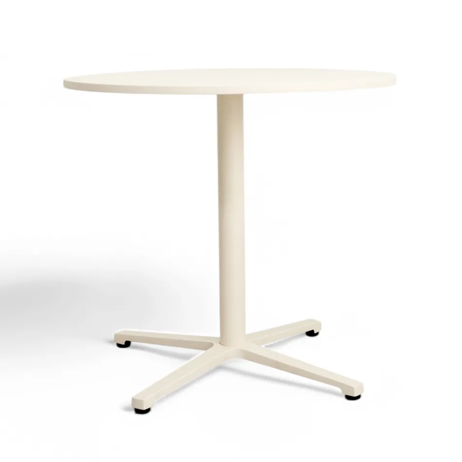 Ronde Buitentafel Diameter 75 cm in Beige Aluminium - Brisea Viadurini